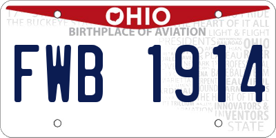 OH license plate FWB1914