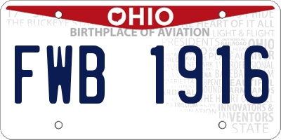 OH license plate FWB1916