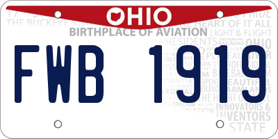 OH license plate FWB1919
