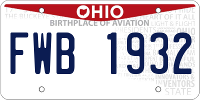 OH license plate FWB1932