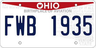 OH license plate FWB1935