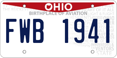 OH license plate FWB1941