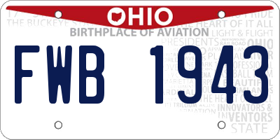 OH license plate FWB1943