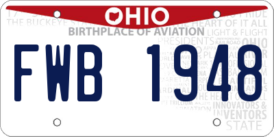 OH license plate FWB1948