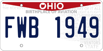 OH license plate FWB1949