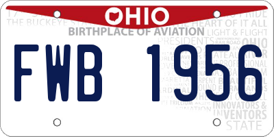 OH license plate FWB1956