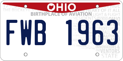 OH license plate FWB1963