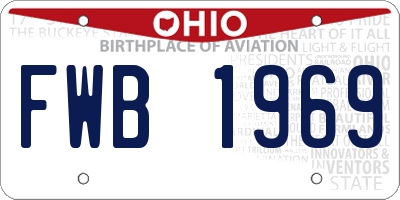 OH license plate FWB1969