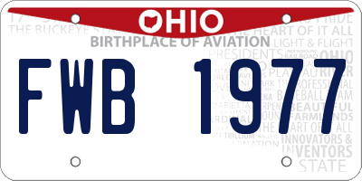 OH license plate FWB1977