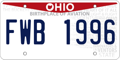 OH license plate FWB1996