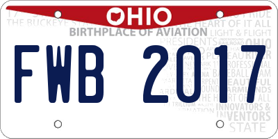 OH license plate FWB2017