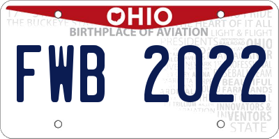 OH license plate FWB2022