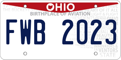 OH license plate FWB2023