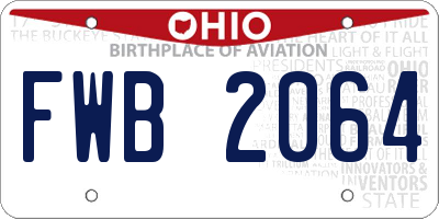 OH license plate FWB2064