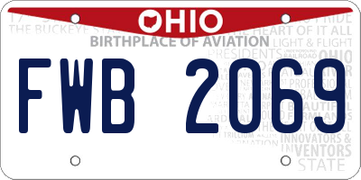 OH license plate FWB2069
