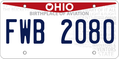 OH license plate FWB2080