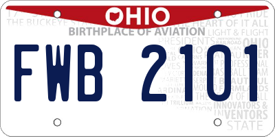 OH license plate FWB2101