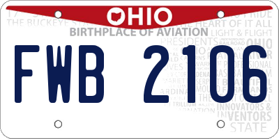 OH license plate FWB2106