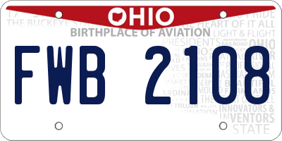 OH license plate FWB2108