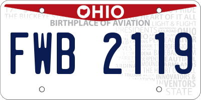 OH license plate FWB2119