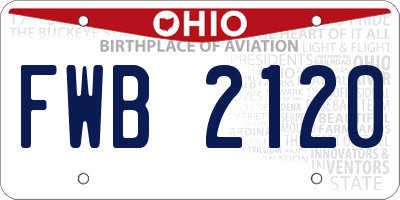 OH license plate FWB2120