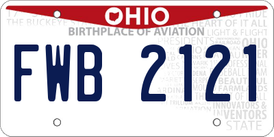 OH license plate FWB2121