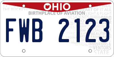 OH license plate FWB2123