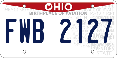 OH license plate FWB2127