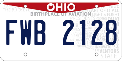 OH license plate FWB2128