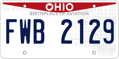 OH license plate FWB2129