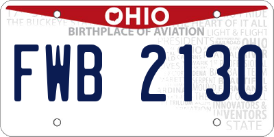 OH license plate FWB2130