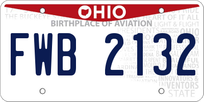 OH license plate FWB2132