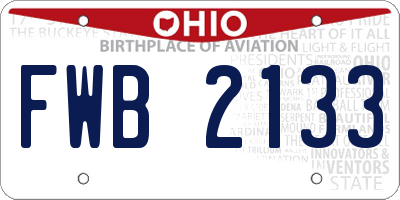 OH license plate FWB2133