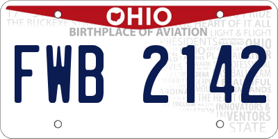 OH license plate FWB2142