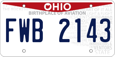 OH license plate FWB2143