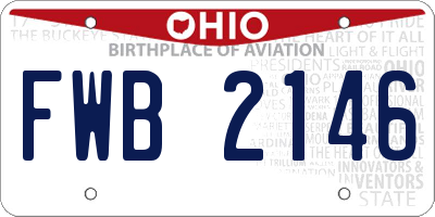 OH license plate FWB2146