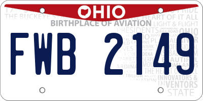 OH license plate FWB2149