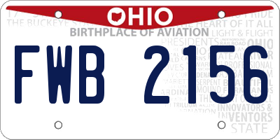 OH license plate FWB2156