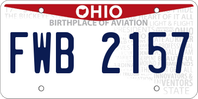 OH license plate FWB2157