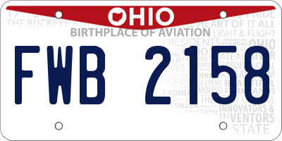 OH license plate FWB2158