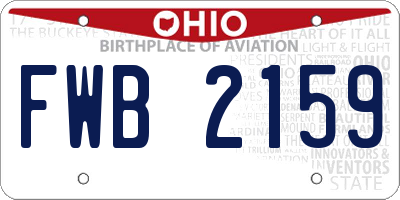 OH license plate FWB2159