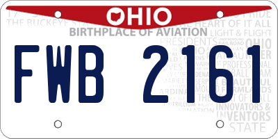 OH license plate FWB2161