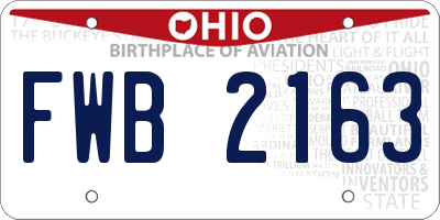 OH license plate FWB2163