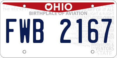 OH license plate FWB2167