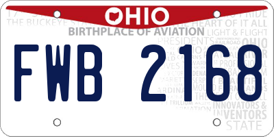 OH license plate FWB2168