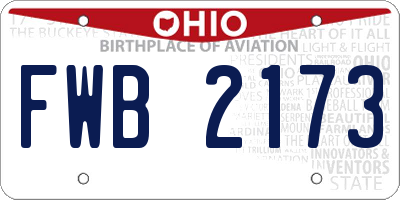 OH license plate FWB2173