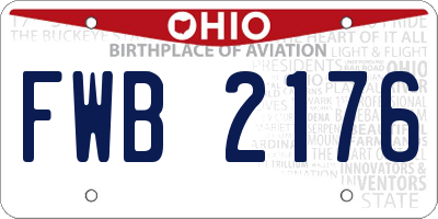 OH license plate FWB2176