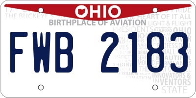 OH license plate FWB2183