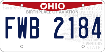 OH license plate FWB2184