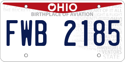 OH license plate FWB2185